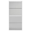 vidaXL Shoe Cabinet 4-Layer Mirror White 63x17x134 cm