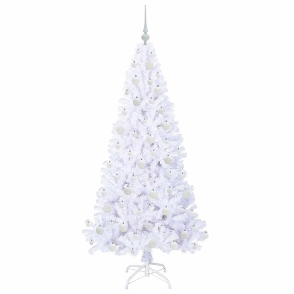 vidaXL Artificial Christmas Tree with Stand White 180 cm PVC and Steel