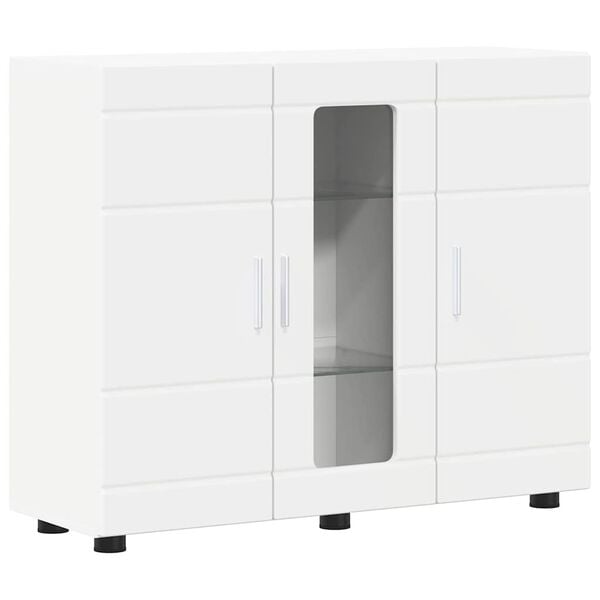 vidaXL Wooden Cabinet White 88.5 x 30.5 x 73 cm Engineered Wood