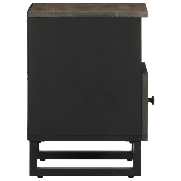 vidaXL Bedside Cabinet Black 40x33x46 cm Solid Wood Mango