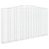 vidaXL Arched Gabion Baskets 4 pcs 400x30x220/240 cm Galvanised Iron