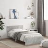 vidaXL Bed Frame without Mattress with Headboard Concrete Grey 100x200 cm