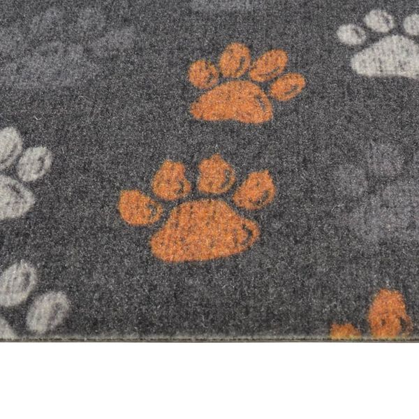 vidaXL Kitchen Rug Washable Paws 60x180 cm Velvet