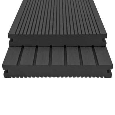 vidaXL WPC Solid Decking Boards with Accessories 16 m² 2.2 m Black
