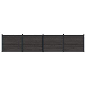 vidaXL Fence Panel 4 pcs WPC and Aluminium Black