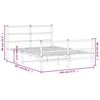 vidaXL Metal Bed Frame without Mattress with Footboard&nbsp;White 140x200cm