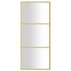 vidaXL Walk-in Shower Wall with Clear ESG Glass Gold 80x195 cm