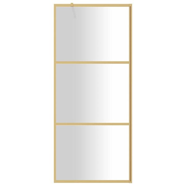 vidaXL Walk-in Shower Wall with Clear ESG Glass Gold 80x195 cm
