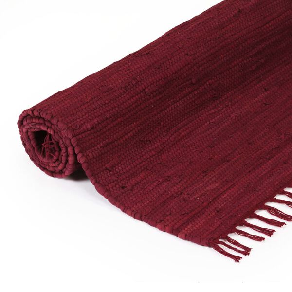 vidaXL Hand-woven Chindi Rug Cotton 80x160 cm Burgundy