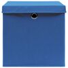 vidaXL Storage Boxes with Covers 10 pcs 28x28x28 cm Blue