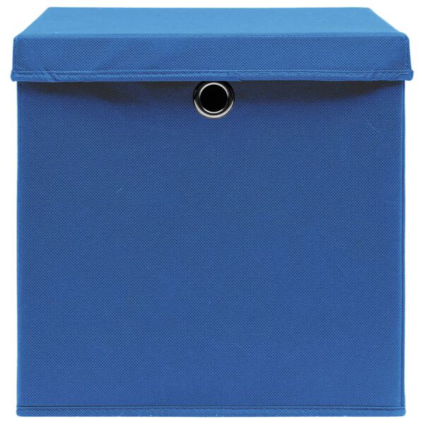 vidaXL Storage Boxes with Covers 10 pcs 28x28x28 cm Blue