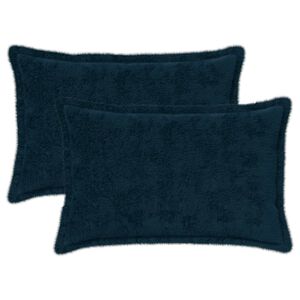 vidaXL Cushion Cover 2 pcs HOUTEN Navy Blue 30 x 50 cm Faux Rabbit Fur