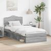 vidaXL Bed Frame Grey Sonoma 90 x 190 cm Solid Pine Wood