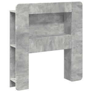 vidaXL Headboard Cabinet with Storage Concrete Grey Engineered Wood