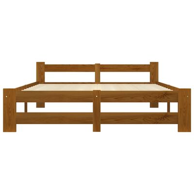 vidaXL Bed Frame Honey Brown Solid Pine Wood 160x200 cm