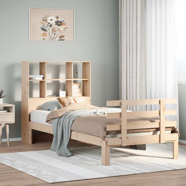 vidaXL Bookcase Bed without Mattress 90x190 cm Single Solid Wood Pine