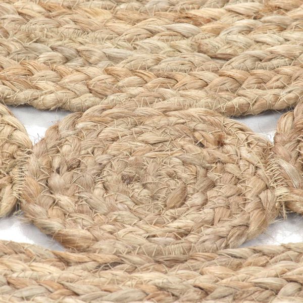 vidaXL Area Rug Braided Design Jute 210 cm Round