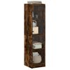 vidaXL Highboard with Glass Doors Smoked Oak 35x37x142 cm