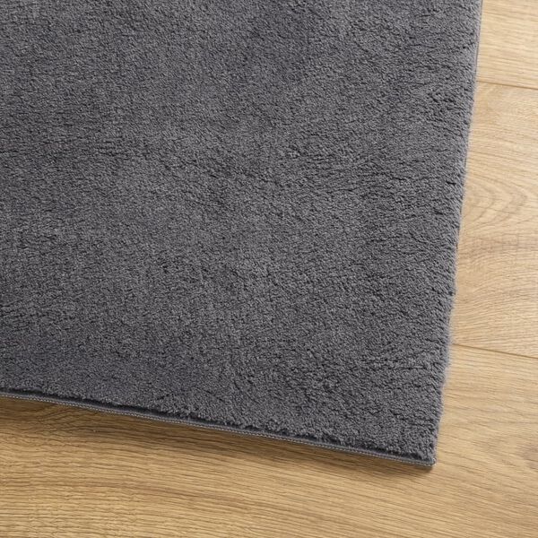 vidaXL Rug HUARTE Short Pile Soft and Washable Anthracite 100x200 cm