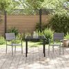 vidaXL Garden Dining Set with Cushion 3 pcs Grey Poly Rattan