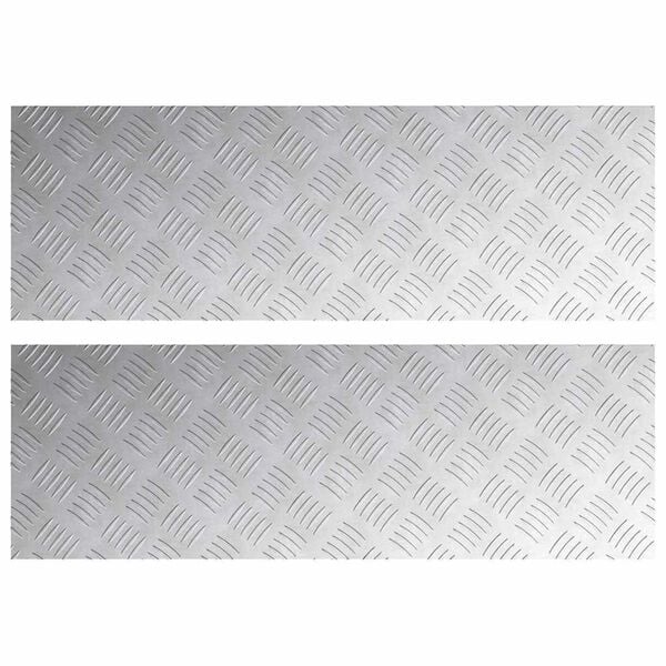vidaXL Stair Tread Rectangular 2 pcs Silver 90 x 30 cm Aluminium