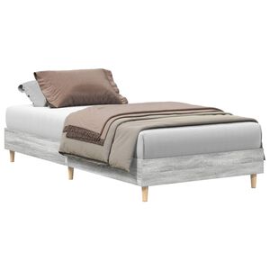 vidaXL Bed Frame Grey Sonoma 203 x 93 x 25 cm Engineered Wood