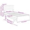 vidaXL Storage Bed with Drawer Grey Sonoma 90 x 190 cm Engineered Wood