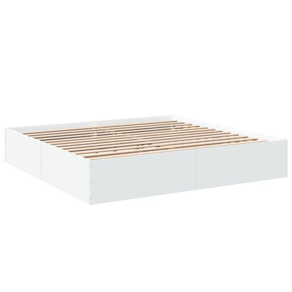 vidaXL Bed Frame without Mattress White 180x200 cm Super King