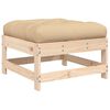 vidaXL Garden Footstools with Cushions 2pcs Solid Wood Pine
