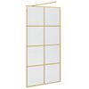 vidaXL Walk-in Shower Wall Gold 100 x 195 cm Tempered Glass