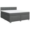 vidaXL Box Spring Bed with Mattress Dark Grey 180x200 cm Fabric