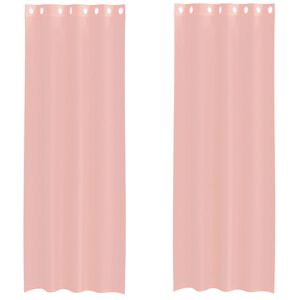 vidaXL Voile Curtains with Grommets 2 pcs Pink 140x260 cm