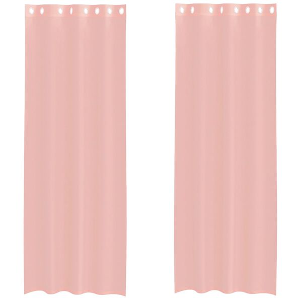 vidaXL Voile Curtains with Grommets 2 pcs Pink 140x260 cm