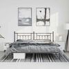 vidaXL Metal Bed Frame without Mattress with Headboard Black 193x203cm