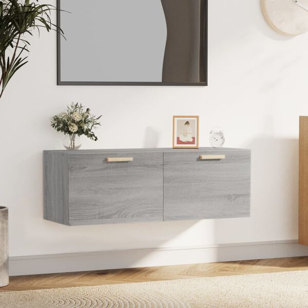 vidaXL Wall Cabinet Grey Sonoma 100x36.5x35 cm Engineered Wood