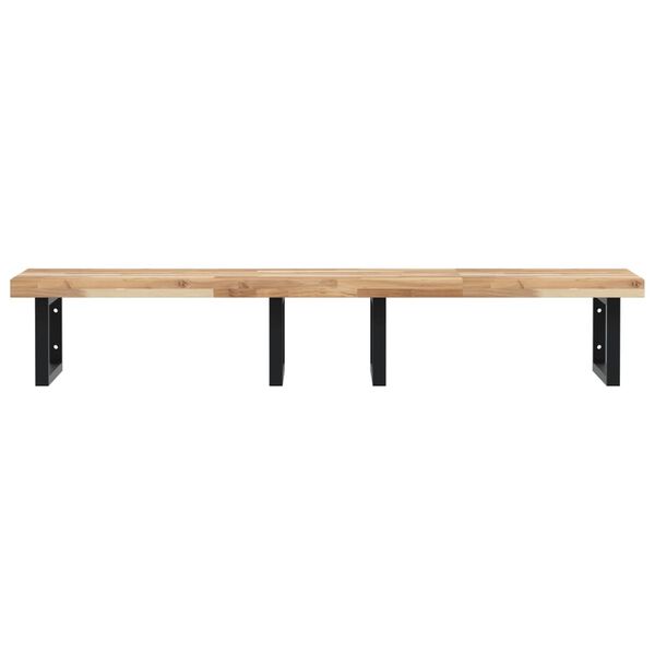 vidaXL Basin Shelf Wall Mounted Steel and Solid Wood Acacia
