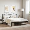 vidaXL Metal Bed Frame without Mattress with Headboard Black 180x200cm