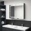 vidaXL LED Bathroom Mirror Cabinet Grey 80x12x68 cm