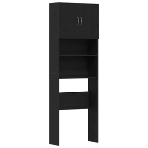 vidaXL Washing Machine Cabinet Black Oak 64x24x190 cm Engineered Wood