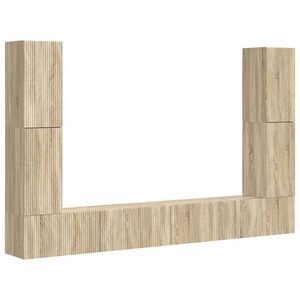 vidaXL TV Cabinet Set 8 pcs Sonoma Oak Engineered Wood