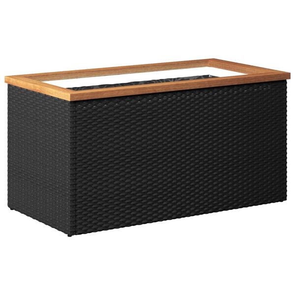 vidaXL Planter Black 80x40x40 cm Poly Rattan