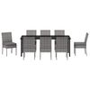 vidaXL Garden Dining Set 9 pcs Grey Powder-Coated Steel