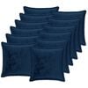 vidaXL Throw Pillow 12 pcs HOUTEN Navy Blue 40 x 40 cm Flannel