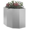 vidaXL Corner Planter Silver 45 x 45 x 50 cm Stainless steel