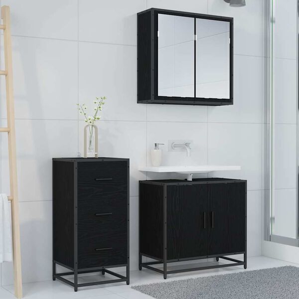 vidaXL Sideboard Black Oak 35.5 x 35 x76 cm