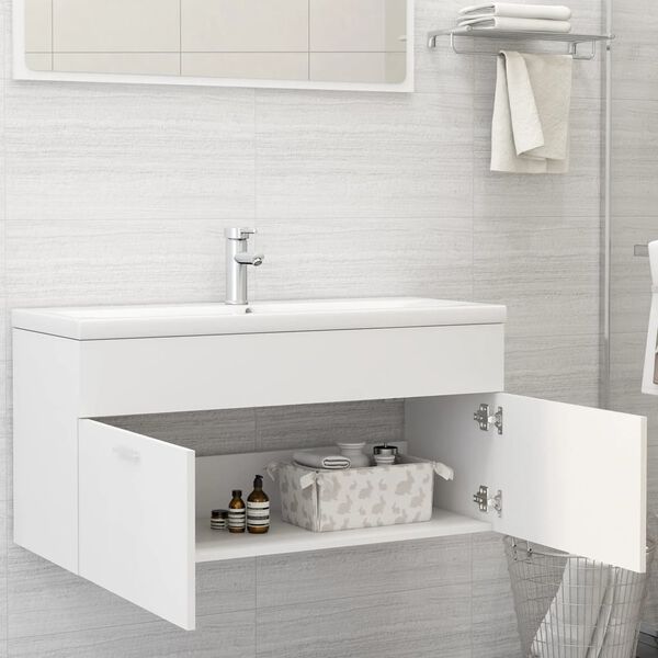 vidaXL Sink Cabinet White 100x38.5x46 cm Engineered Wood