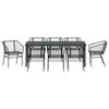 vidaXL Garden Dining Set 9 pcs Black Poly Rattan