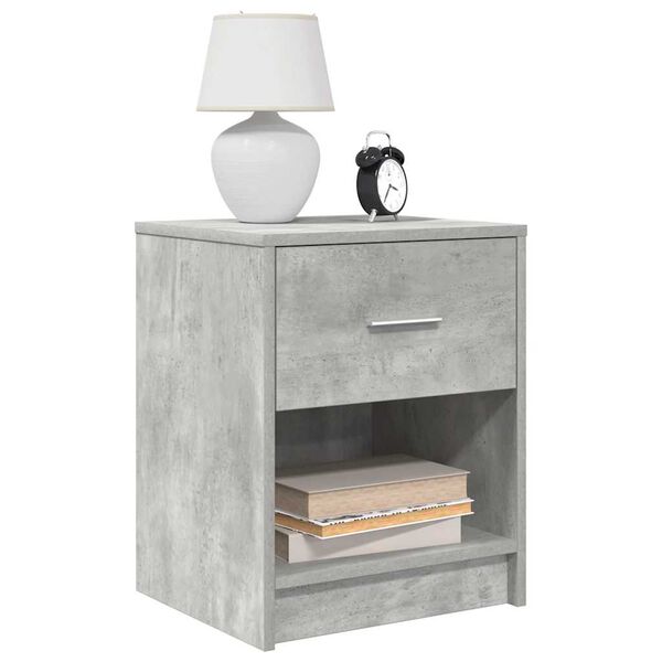 vidaXL Bedside Cabinet with Drawer Concrete Grey 40x34x50 cm