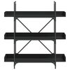 vidaXL Bookcase 3-Tier Black 100x33x108.5 cm Engineered Wood