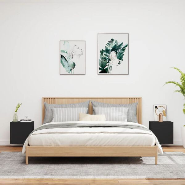 vidaXL TV Wall Cabinets 2 pcs Black 40.5x30x40 cm Engineered Wood